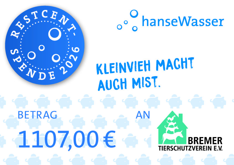 Restcent-Spendencheck in höhe von 1107 Euro